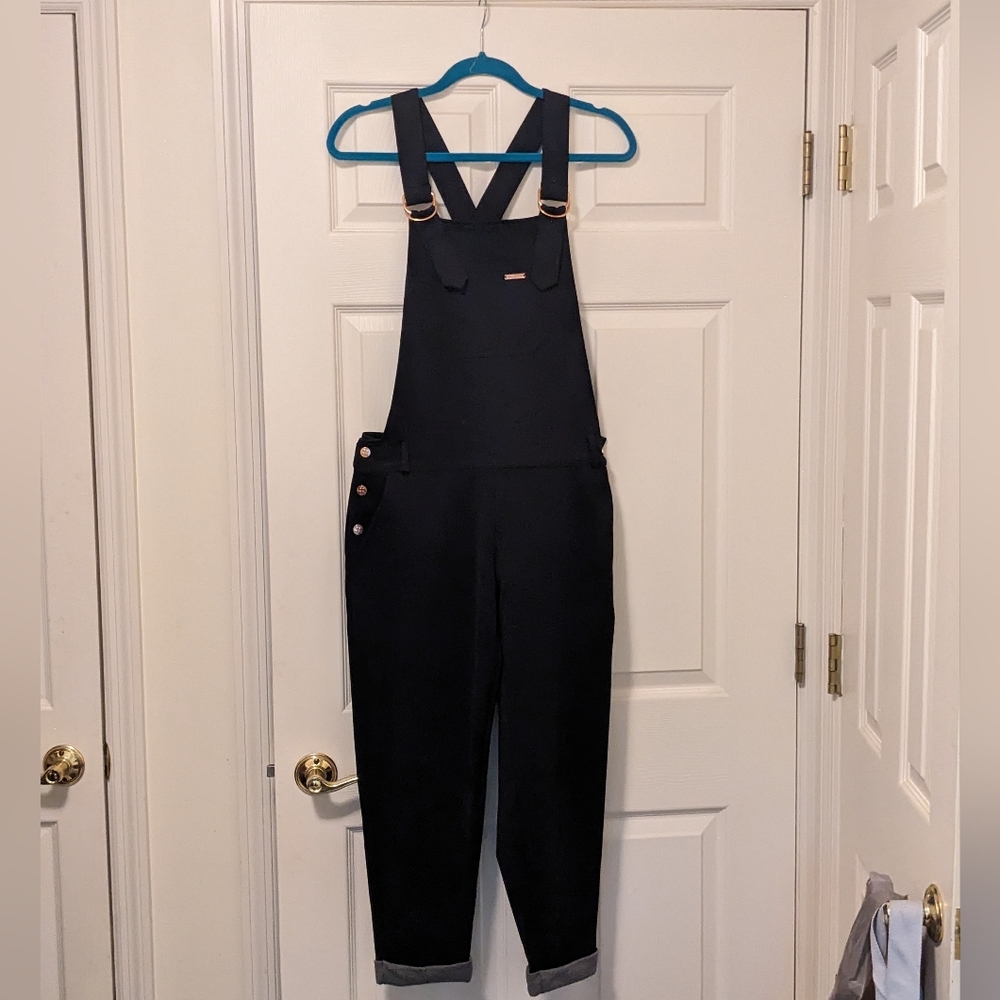 Sweaty Betty Black Dungarees Solid Black Women’s Small RARE